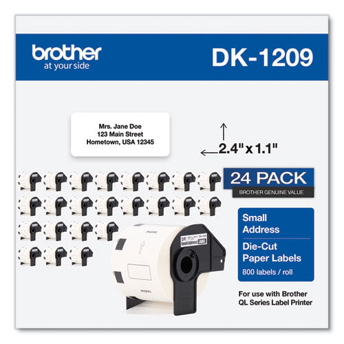 Die-cut Address Labels, 1.1 X 2.4, White, 800-roll, 24 Rolls-pack