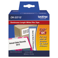 Continuous Paper Label Tape, 2.44" X 100ft, White, 3 Rolls-pack