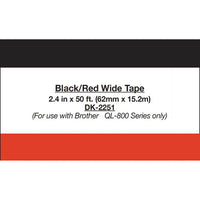 Continuous Paper Label Tape, 2.4" X 50 Ft, Black-white