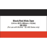 Continuous Paper Label Tape, 2.4" X 50 Ft, Black-white