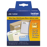 Die-cut Removable Paper Labels, 1.1" X 2.1", White, 800-roll