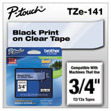 Tze Standard Adhesive Laminated Labeling Tape, 0.7" X 26.2 Ft, Black On Clear