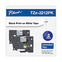 Tze Standard Adhesive Laminated Labeling Tape, 0.35" X 26.2 Ft, Black On White, 2-pack
