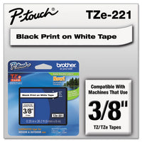 Tze Standard Adhesive Laminated Labeling Tape, 0.35" X 26.2 Ft, Black On White