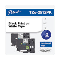 Tze Standard Adhesive Laminated Labeling Tape, 0.94" X 26.2 Ft, Black On White, 2-pack