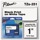 Tze Standard Adhesive Laminated Labeling Tape, 0.94" X 26.2 Ft, Black On White