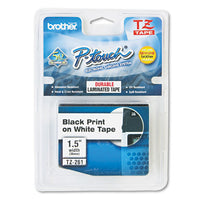 Tze Standard Adhesive Laminated Labeling Tape, 1.4" X 26.2 Ft, Black On White