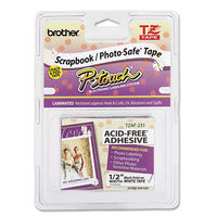 Tz Photo-safe Tape Cartridge For P-touch Labelers, 0.47" X 26.2 Ft, Black On White