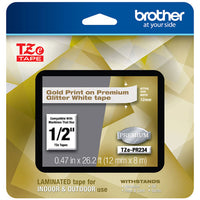 Tze Premium Laminated Tape, 0.94" X 26.2 Ft, Black On White