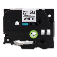 Tze Standard Adhesive Laminated Labeling Tape, 1.4" X 26.2 Ft, Black On Matte White