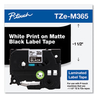 Tze Standard Adhesive Laminated Labeling Tape, 1.4" X 26.2 Ft, White On Matte Black