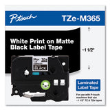 Tze Standard Adhesive Laminated Labeling Tape, 1.4" X 26.2 Ft, White On Matte Black