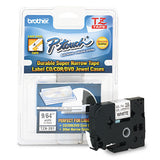 Tz Super-narrow Non-laminated Tape For P-touch Labeler, 0.13" X 26.2 Ft, Black On White