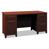 Enterprise Collection 60w Double Pedestal Desk, 60w X 28.63d X 29.75h, Harvest Cherry (box 1 Of 2)