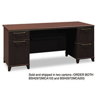 Enterprise Collection 60w Double Pedestal Desk, 60w X 28.63d X 29.75h, Harvest Cherry (box 1 Of 2)