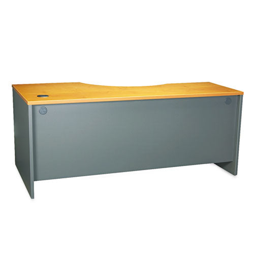 Series C Collection Left Corner Desk Module, 71.13" X 35.5" X 29.88", Hansen Cherry-graphite Gray