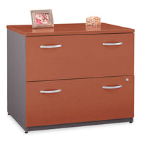 Series C Assembled Lateral File, 2 Legal-letter-a4-a5-size File Drawer, Hansen Cherry-graphite Gray, 35.75 X 23.38 X 29.88