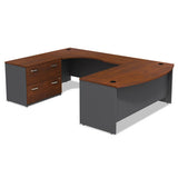 Series C Collection Bow Front Desk, 71.13" X 36.13" X 29.88", Mahogany