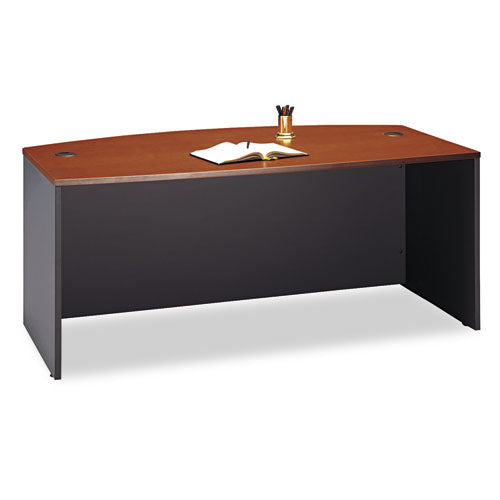 Series C Collection Bow Front Desk, 71.13" X 36.13" X 29.88", Mahogany