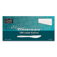 Elegant Dinnerware Heavyweight Cutlery, Polystyrene, Knife, White, 500-box