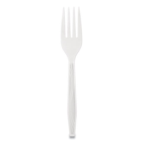 Elegant Dinnerware Heavyweight Cutlery, Polystyrene, Fork, White, 500-box