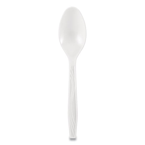 Elegant Dinnerware Heavyweight Cutlery, Polystyrene, Spoon, White, 500-box