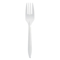 Individually Wrapped Mediumweight Cutlery, Forks, White, 1,000-carton