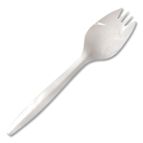 Individually Wrapped Mediumweight Cutlery, Spork, White, 1,000-carton