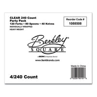 Elegant Dinnerware Heavyweight Cutlery Assortment, Individually Wrapped, 120 Forks-80 Spoons-40 Knives, White, 240-box