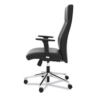 Define Executive High-back Leather Chair, Supports Up To 250 Lbs., Black Seat-black Back, Polished Chrome Base