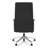 Define Executive High-back Leather Chair, Supports Up To 250 Lbs., Black Seat-black Back, Polished Chrome Base