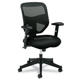 Vl531 Mesh High-back Task Chair With Adjustable Arms, Supports Up To 250 Lbs., Black Seat-black Back, Black Base