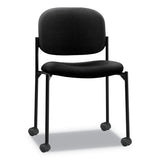 Vl606 Stacking Guest Chair Without Arms, Charcoal Seat-charcoal Back, Black Base