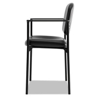 Vl616 Stacking Guest Chair With Arms, Black Seat-black Back, Black Base