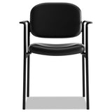 Vl616 Stacking Guest Chair With Arms, Black Seat-black Back, Black Base