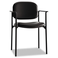 Vl616 Stacking Guest Chair With Arms, Black Seat-black Back, Black Base