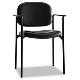 Vl616 Stacking Guest Chair With Arms, Black Seat-black Back, Black Base