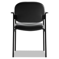 Vl616 Stacking Guest Chair With Arms, Black Seat-black Back, Black Base