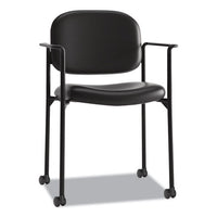 Vl616 Stacking Guest Chair With Arms, Black Seat-black Back, Black Base