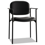 Vl616 Stacking Guest Chair With Arms, Black Seat-black Back, Black Base