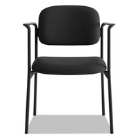 Vl616 Stacking Guest Chair With Arms, Black Seat-black Back, Black Base