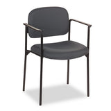 Vl616 Stacking Guest Chair With Arms, Charcoal Seat-charcoal Back, Black Base