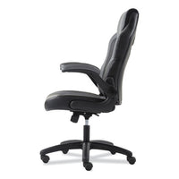 9-one-one High-back Racing Style Chair With Flip-up Arms, Supports Up To 225 Lbs., Black Seat-gray Back, Black Base