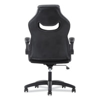 9-one-one High-back Racing Style Chair With Flip-up Arms, Supports Up To 225 Lbs., Black Seat-gray Back, Black Base