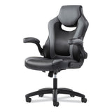 9-one-one High-back Racing Style Chair With Flip-up Arms, Supports Up To 225 Lbs., Black Seat-gray Back, Black Base