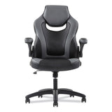 9-one-one High-back Racing Style Chair With Flip-up Arms, Supports Up To 225 Lbs., Black Seat-gray Back, Black Base