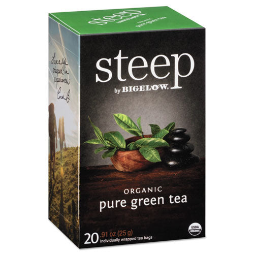 Steep Tea, Pure Green, 0.91 Oz Tea Bag, 20-box