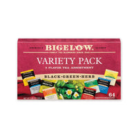 Variety Pack Assorted Tea Bags, Individually Wrapped, 64 Tea Bags-box