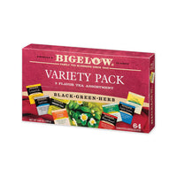 Variety Pack Assorted Tea Bags, Individually Wrapped, 64 Tea Bags-box