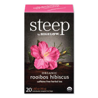 Steep Tea, Rooibos Hibiscus Herbal Tea, 0.08 Oz Tea Bag, 20-box